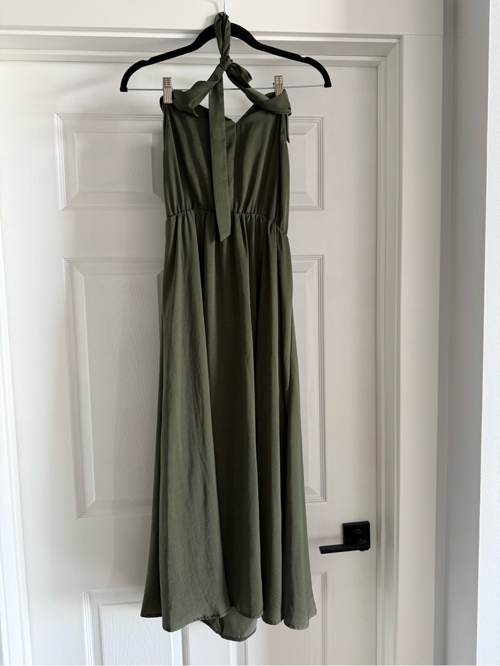Banana Republic Olive Green Halter Maxi Dress - Women's Casual Summer Dress